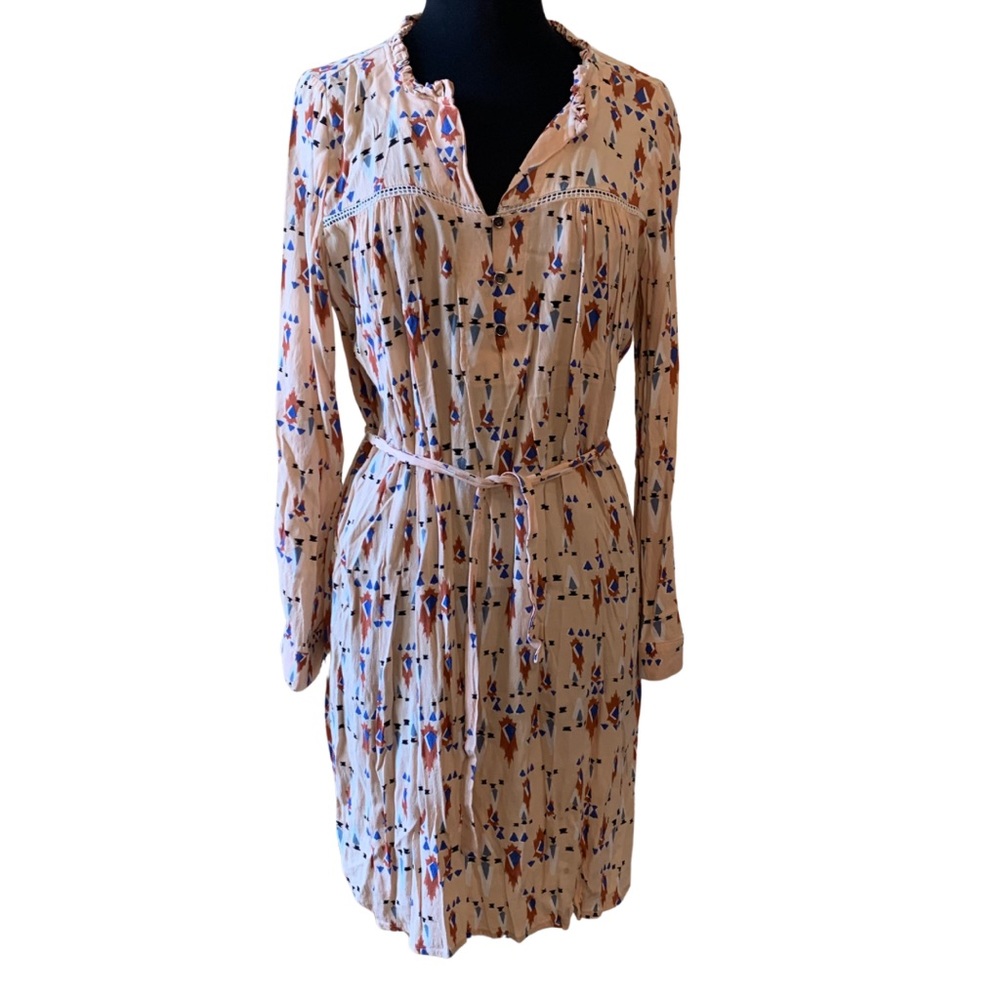 DOLAN LEFT COAST Collection Dress Southwest Peach Large Tie Belt ANTHROPOLOGIE